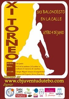 Cartel del Xl Torneo 3X3 Baloncesto en la Calle.<br />Fotografía: CB Juventud Utebo