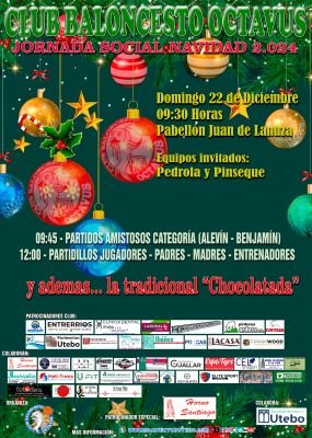 Cartel XI JORNADA SOCIAL NAVIDAD 2.024.<br />Fotografía: CB OCTAVUS
